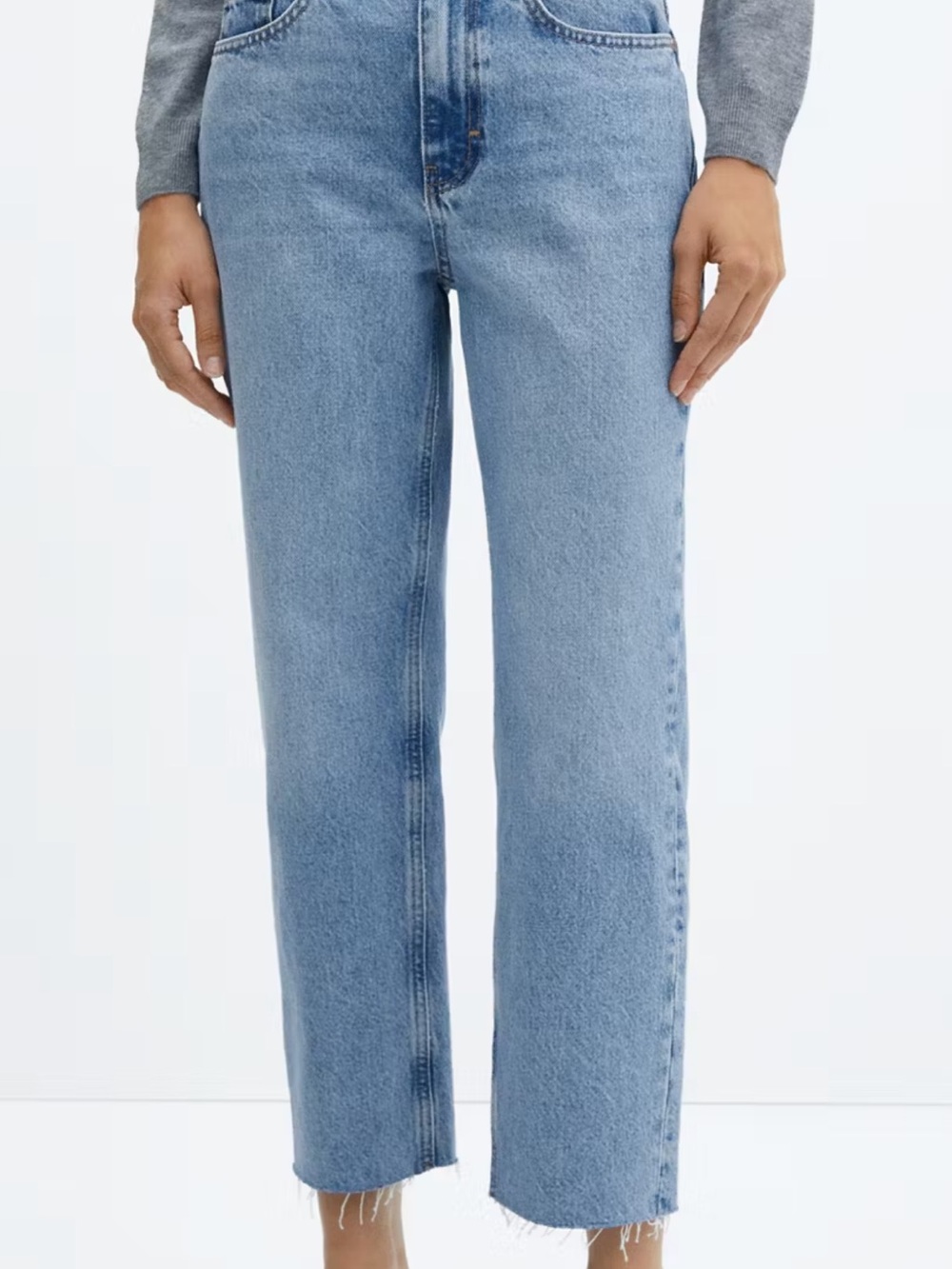 Mango Light Blue Straight Leg Jeans